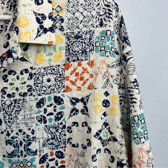 CLUB ROOM Mens Rumbie Mixed Medallion Silk Rayon Button Down Shirt Sz 2XL Casual - Picture 6 of 15